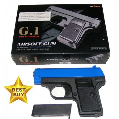 Galaxy G1 Blue Spring Powered Metal BB Gun Pistol 250 FPS
